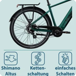 Tretwerk Onyx E Bike Trekkingrad ab 165 cm Elektrofahrrad 550 Wh Pedelec Trekking Rad Fahrrad mit 8 Gang und Beleuchtung StVZO