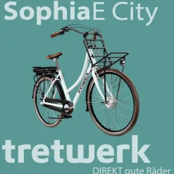 Tretwerk Sophia E Bike Damen Herren 28 Zoll Pedelec 3 Gang Elektrofahrrad mit 536 Wh Elektro Damenfahrrad Citybike mit Bluetooth und App
