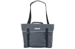 Urban Seitenpacktasche, gut geeignet für 20" Fahrräder und E-Bikes, inkl. Laptopfach, inkl. Regencape im verstärkten Boden, reflektierende Elemente, Volumen: 20 Liter, Farbe: grau