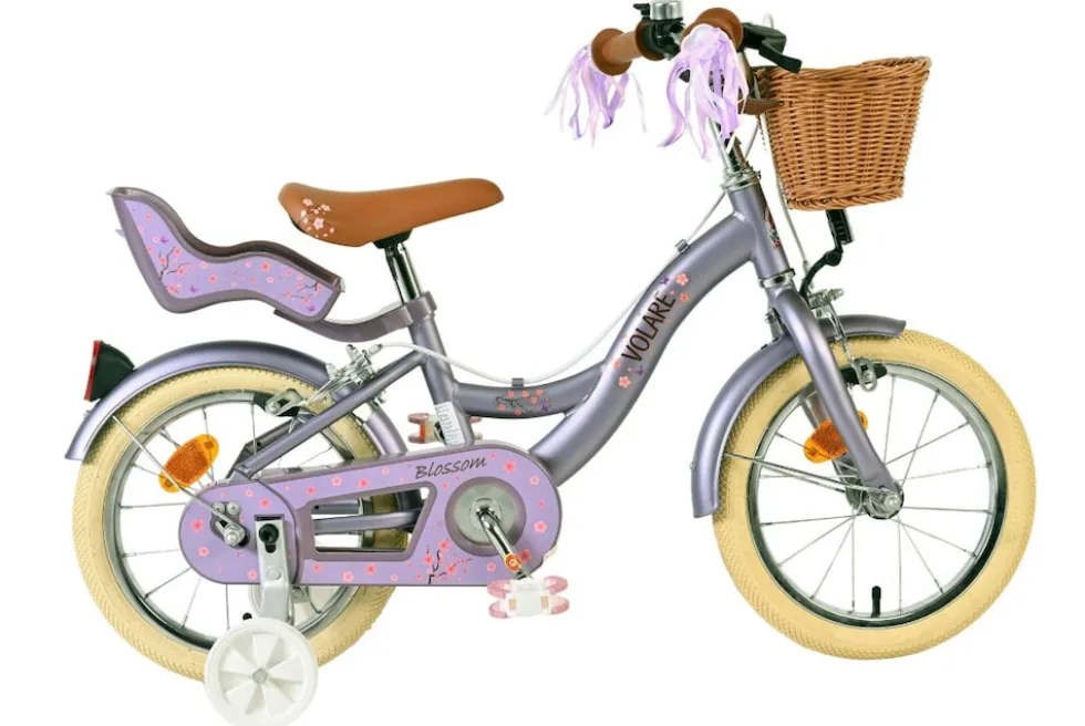 VOLARE Kinderfahrrad Blossom 14 Zoll ohne Rücktrittbremse, lila