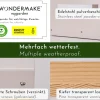 WONDERMAKE® Großes Design Vogelhaus aus Metall und Holz wetterfest zum Aufhängen, modernes Vogelfutterhaus XL Metalldach hängend, Vogelhäuschen Futterhaus für Vögel, Edelstahl Kiefer, grau-beige