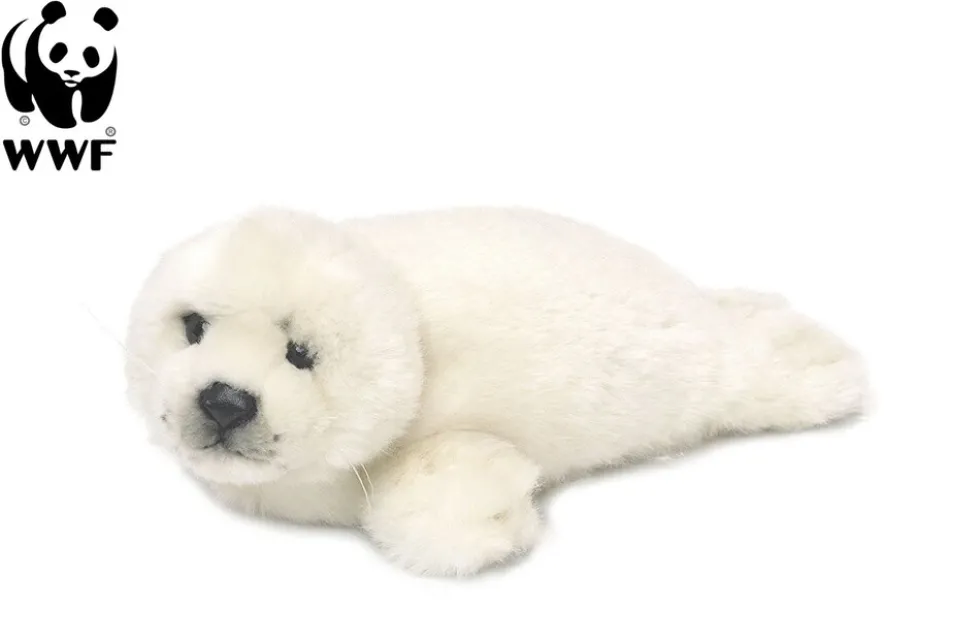WWF Plüschtier Robbe (weiß, 24cm) lebensecht Kuscheltier Stofftier Seal