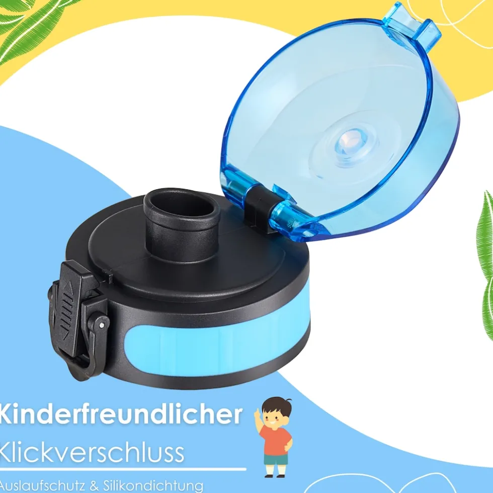 yummy buddy Kinder Trinkflasche 500ml Klick-Verschluss BPA-Frei Blau
