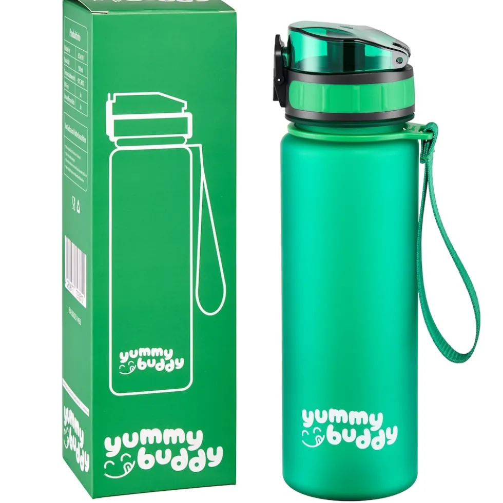 yummy buddy Kinder Trinkflasche 500ml Klick-Verschluss BPA-Frei Grün