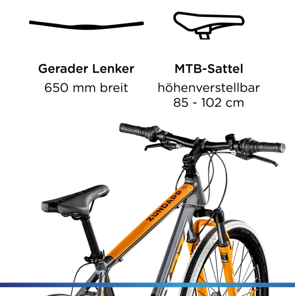 Zündapp FX27 Mountainbike Hardtail 160 - 185 cm Fahrrad MTB 21 Gänge Mountain Bike für Erwachsene und Jugendliche