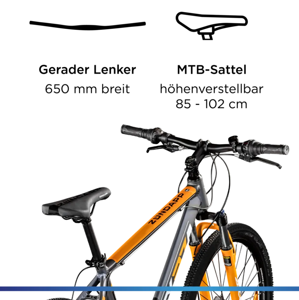 Zündapp FX27 Mountainbike Hardtail 160 - 185 cm Fahrrad MTB 21 Gänge Mountain Bike für Erwachsene und Jugendliche