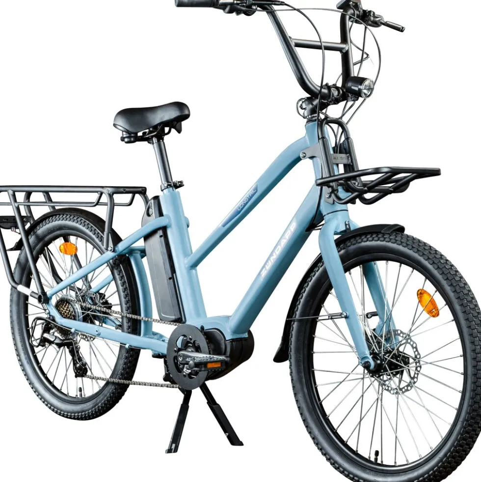 Zündapp Longtail M400 E Bike Lastenrad bis 180 kg 24 Zoll Elektrofahrrad 160-195 cm Mittelmotor Cargo Elektro Fahrrad 7 Gänge Pedelec