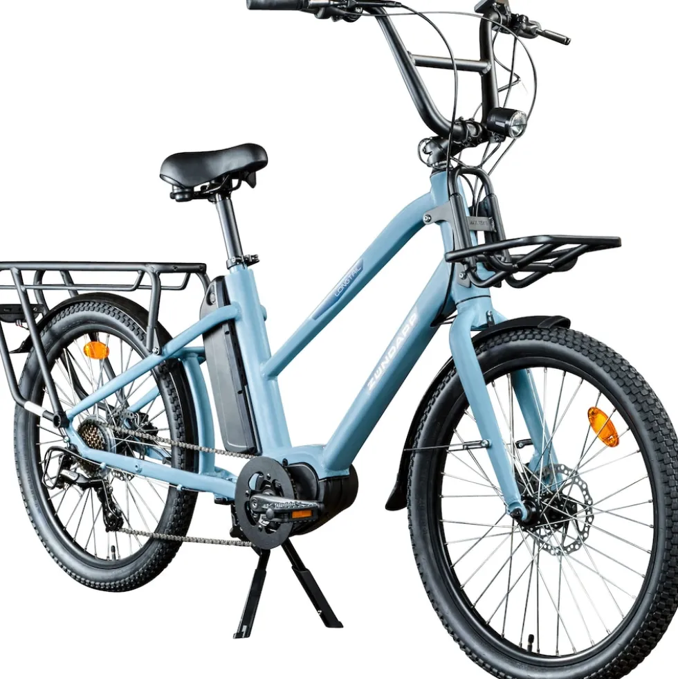 Zündapp Longtail M400 E Bike Lastenrad bis 180 kg 24 Zoll Elektrofahrrad 160-195 cm Mittelmotor Cargo Elektro Fahrrad 7 Gänge Pedelec