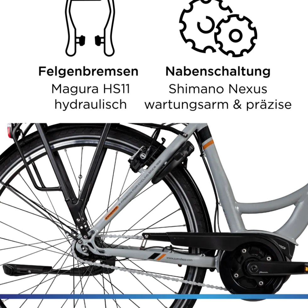 Zündapp X200 E Bike Damenfahrrad 155 - 180 cm Stadtrad Pedelec 7 Gang Shimano Schaltung Cityrad mit Bosch Mittelmotor Hollandrad