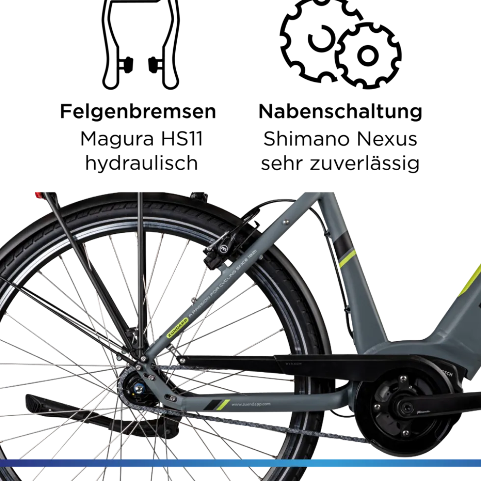 Zündapp X600 E Bike Damenfahrrad 155 - 180 cm Stadtrad Pedelec 7 Gang Shimano Schaltung Cityrad mit Bosch Mittelmotor Hollandrad