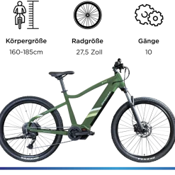 Zündapp X900 E Bike Mountainbike 27,5 Zoll Pedelec Herren 165-180 cm Elektrofahrrad 10 Gang EMTB Hardtail mit Mittelmotor