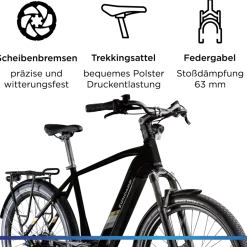 Zündapp X850 Trekking E Bike 27,5 Zoll Pedelec 165-185 cm Trekking Fahrrad Riemenantrieb Elektrofahrrad 550Wh 7 Gang
