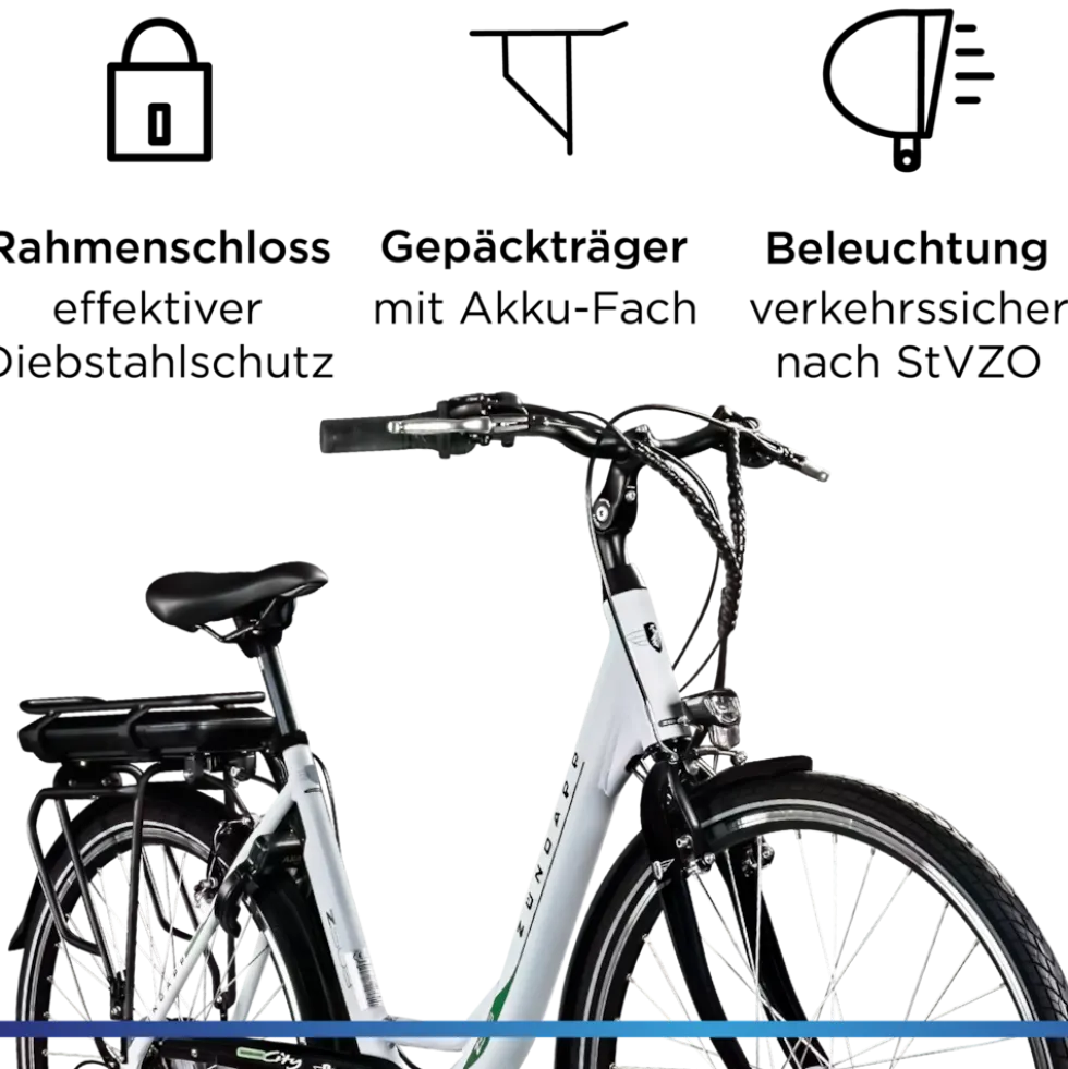 Zündapp Z503 E Bike Damen ab 155 cm Damenfahrrad 28 Zoll Pedelec mit tiefem Einstieg retro Elektrofahrrad 7 Gang Schaltung E Fahrrad Stadtrad StVZO