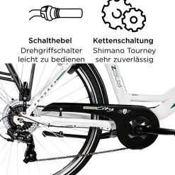Zündapp Z503 E Bike Damen ab 155 cm Damenfahrrad 28 Zoll Pedelec mit tiefem Einstieg retro Elektrofahrrad 7 Gang Schaltung E Fahrrad Stadtrad StVZO