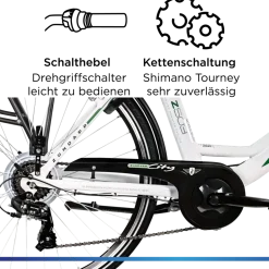 Zündapp Z503 E Bike Damen ab 155 cm Damenfahrrad 28 Zoll Pedelec mit tiefem Einstieg retro Elektrofahrrad 7 Gang Schaltung E Fahrrad Stadtrad StVZO