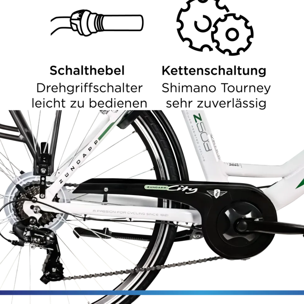 Zündapp Z503 E Bike Damen ab 155 cm Damenfahrrad 28 Zoll Pedelec mit tiefem Einstieg retro Elektrofahrrad 7 Gang Schaltung E Fahrrad Stadtrad StVZO
