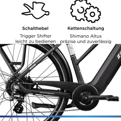 Zündapp Z810 E Bike Damen Trekkingrad ab 165 cm Elektrofahrrad 550 Wh Pedelec Trekking Rad Fahrrad mit 8 Gang und Beleuchtung StVZO