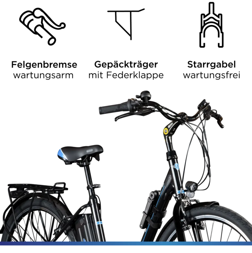 Zündapp Z505 E Bike Damen 28 Zoll Pedelec 160 - 185 cm 6 Gang Damenfahrrad E Fahrrad Hollandrad mit Licht