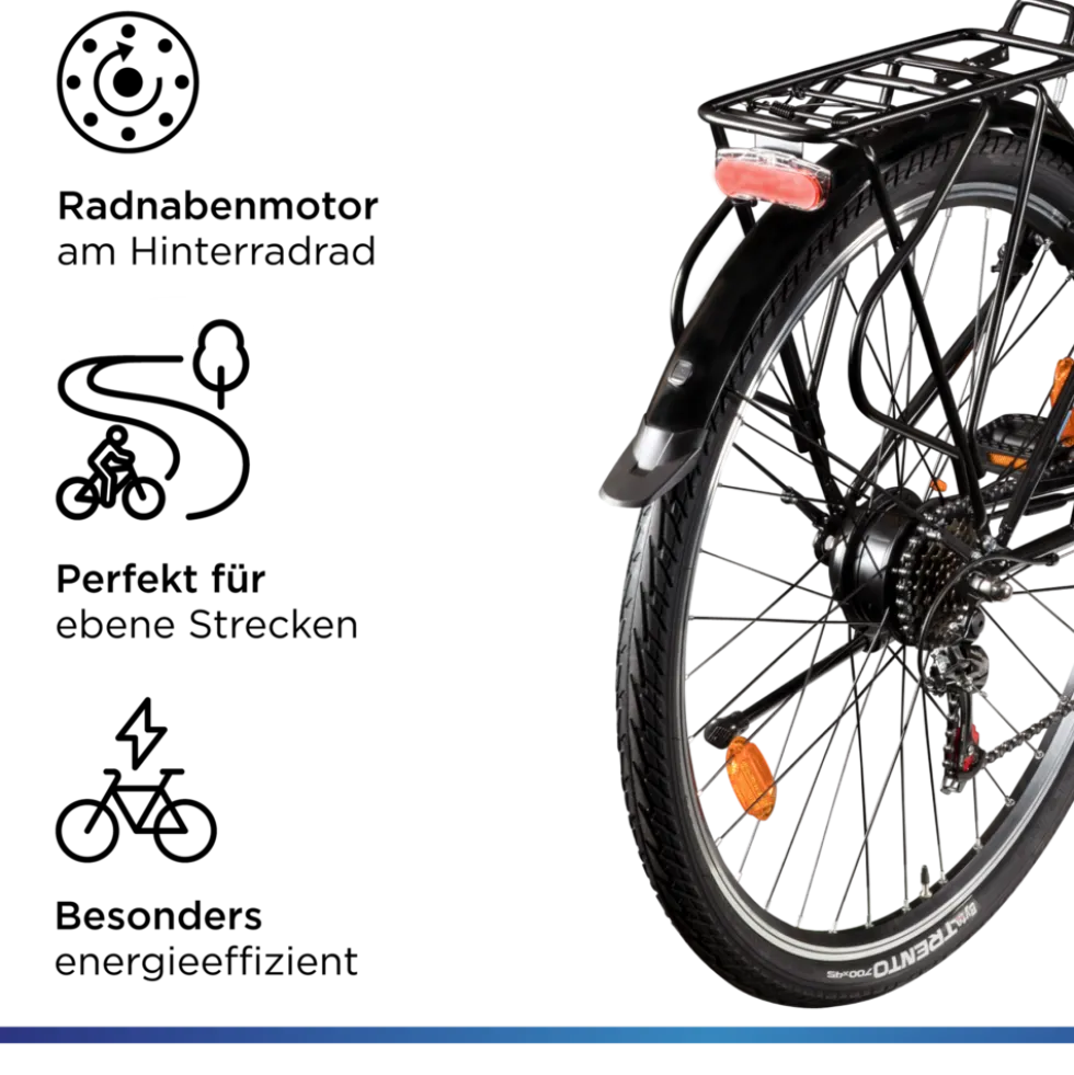Zündapp Z505 E Bike Damen 28 Zoll Pedelec 160 - 185 cm 6 Gang Damenfahrrad E Fahrrad Hollandrad mit Licht