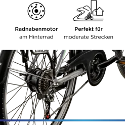 Zündapp Z802 E Bike Trekkingrad Damen ab 160 cm mit Nabenmotor Pedelec Trekking Fahrrad mit 21 Gang und Beleuchtung StVZO