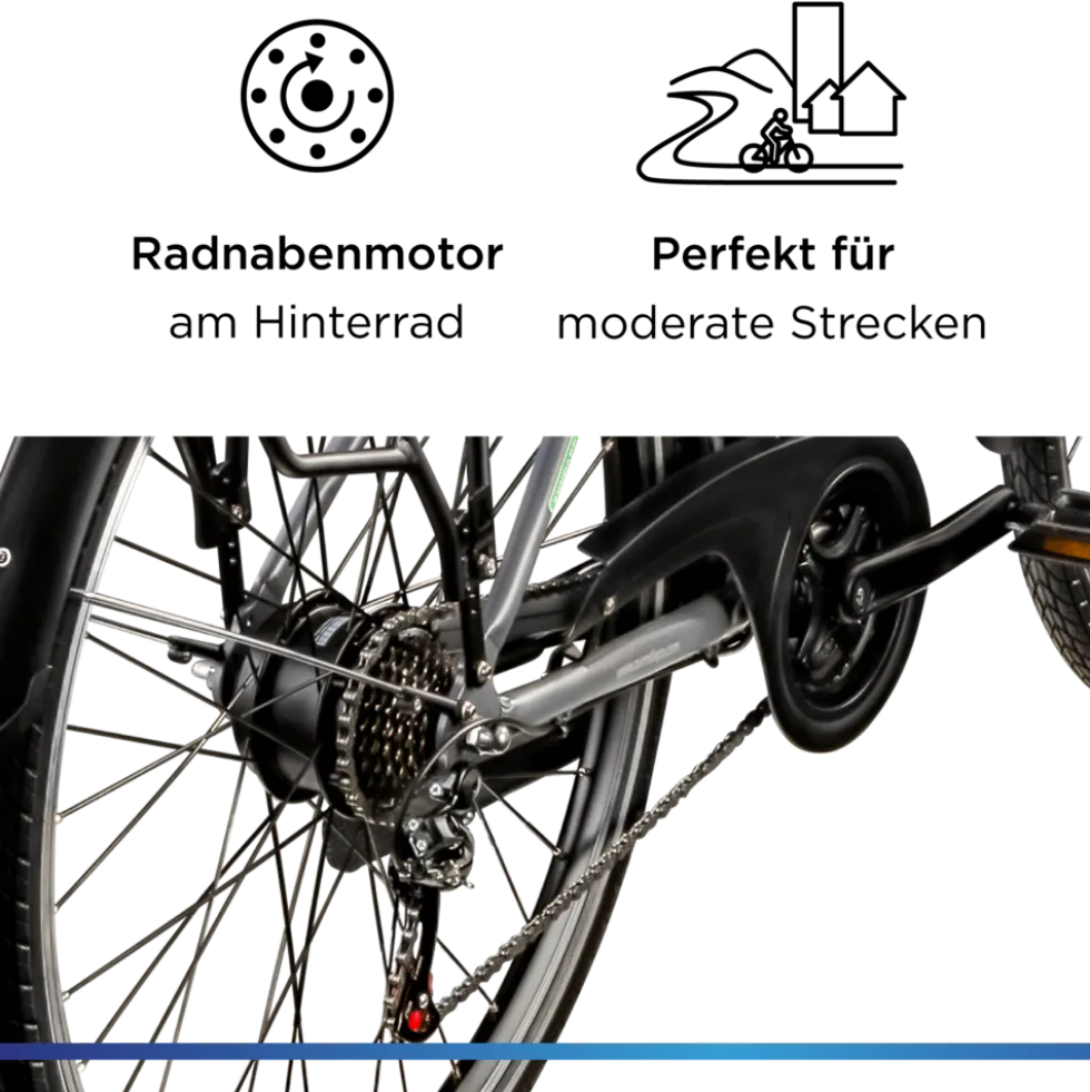 Zündapp Z802 E Bike Trekkingrad Damen ab 160 cm mit Nabenmotor Pedelec Trekking Fahrrad mit 21 Gang und Beleuchtung StVZO
