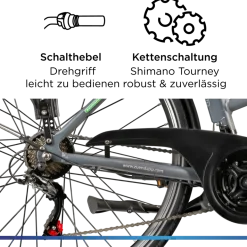 Zündapp Z802 E Bike Trekkingrad Damen ab 160 cm mit Nabenmotor Pedelec Trekking Fahrrad mit 21 Gang und Beleuchtung StVZO