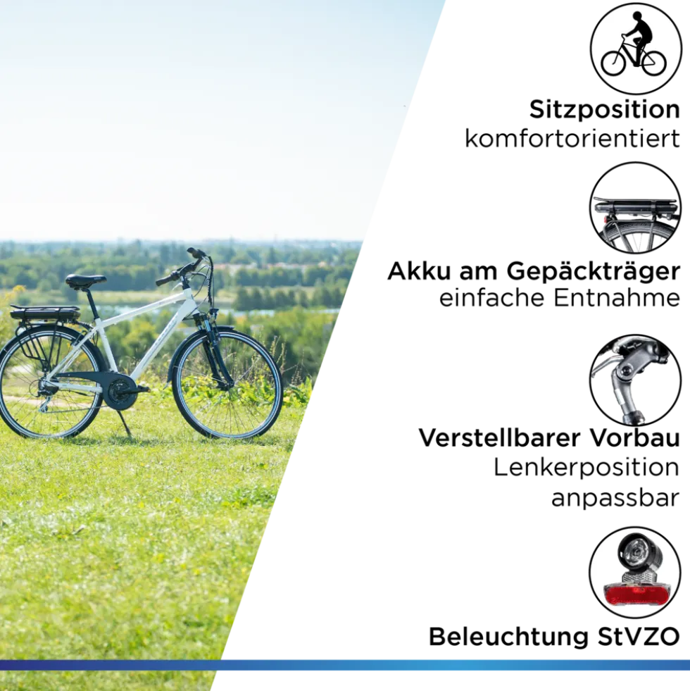 Zündapp Z802 E Bike 28 Zoll Herren Trekkingrad 21 Gang Elektrofahrrad StVZO 165 - 185 cm Pedelec Elektro Trekking Fahrrad
