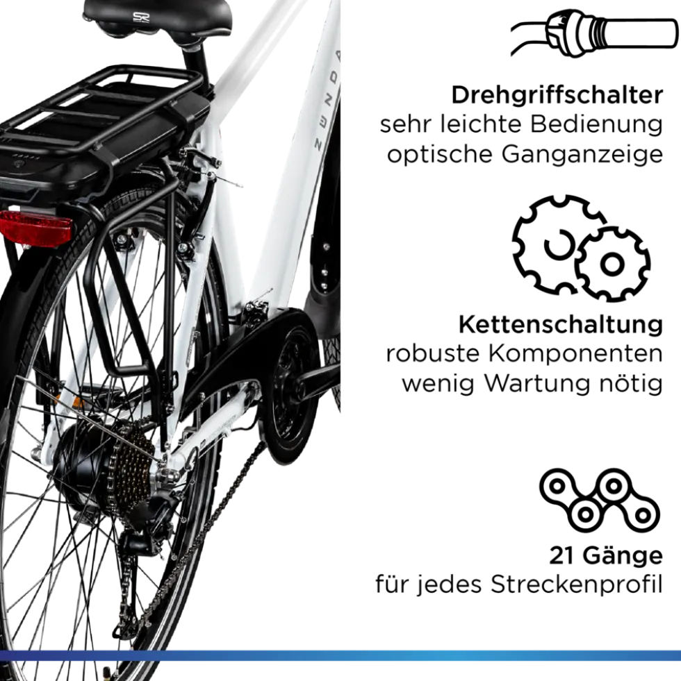 Zündapp Z802 E Bike 28 Zoll Herren Trekkingrad 21 Gang Elektrofahrrad StVZO 165 - 185 cm Pedelec Elektro Trekking Fahrrad