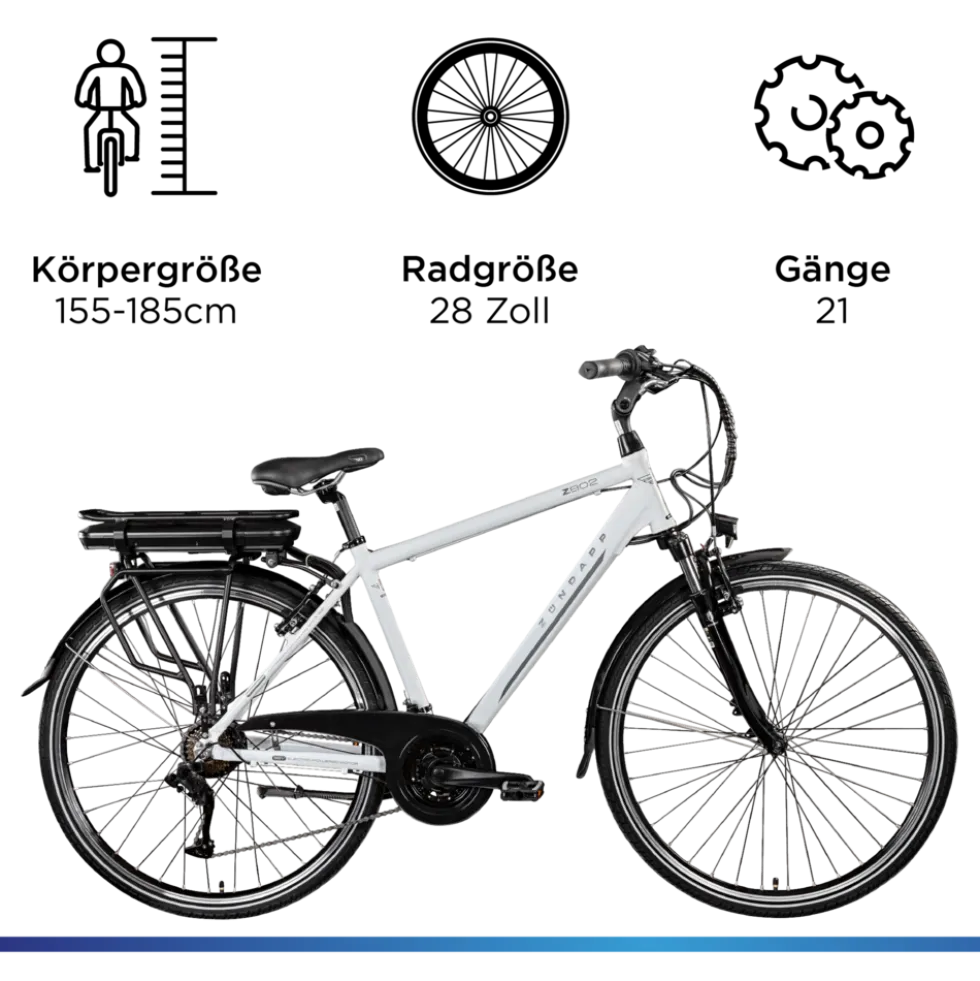 Zündapp Z802 E Bike 28 Zoll Herren Trekkingrad 21 Gang Elektrofahrrad StVZO 165 - 185 cm Pedelec Elektro Trekking Fahrrad