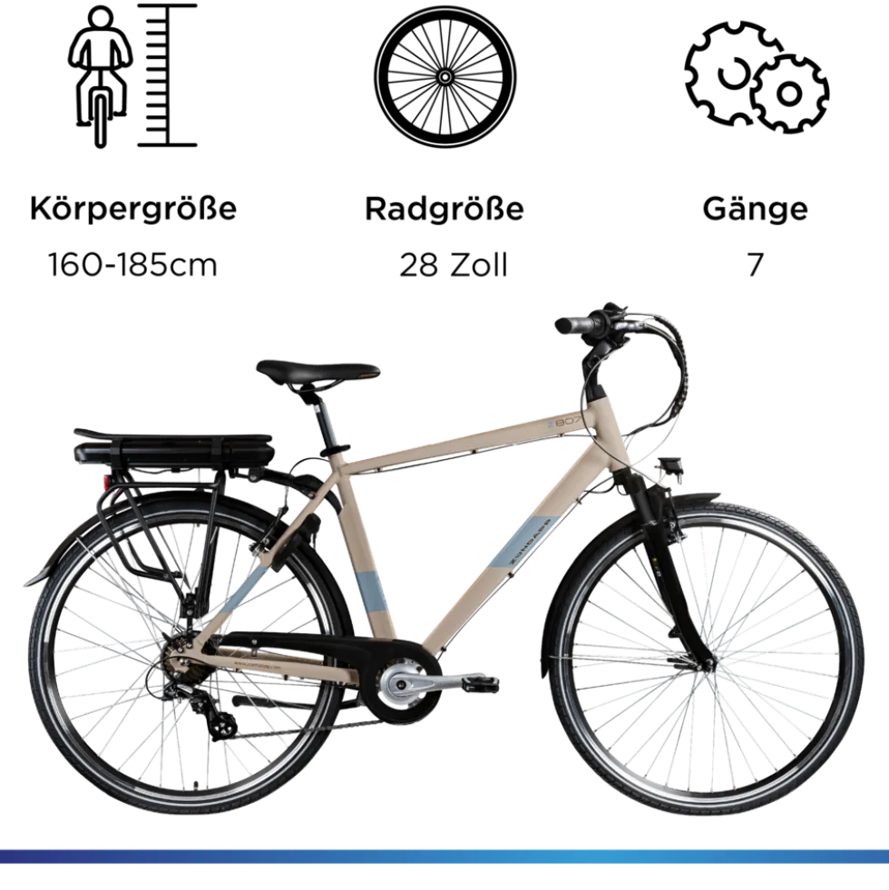 Zündapp Z807 E Bike 28 Zoll Trekkingrad 7 Gang Elektrofahrrad StVZO 155 - 185 cm Pedelec Elektro Trekking Fahrrad