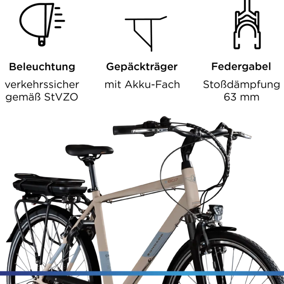 Zündapp Z807 E Bike 28 Zoll Trekkingrad 7 Gang Elektrofahrrad StVZO 155 - 185 cm Pedelec Elektro Trekking Fahrrad