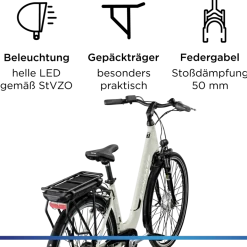 Zündapp Z600 E-Cityrad 28 Zoll – stilvoll & komfortabel durch die Stadt mit 536 Wh Power