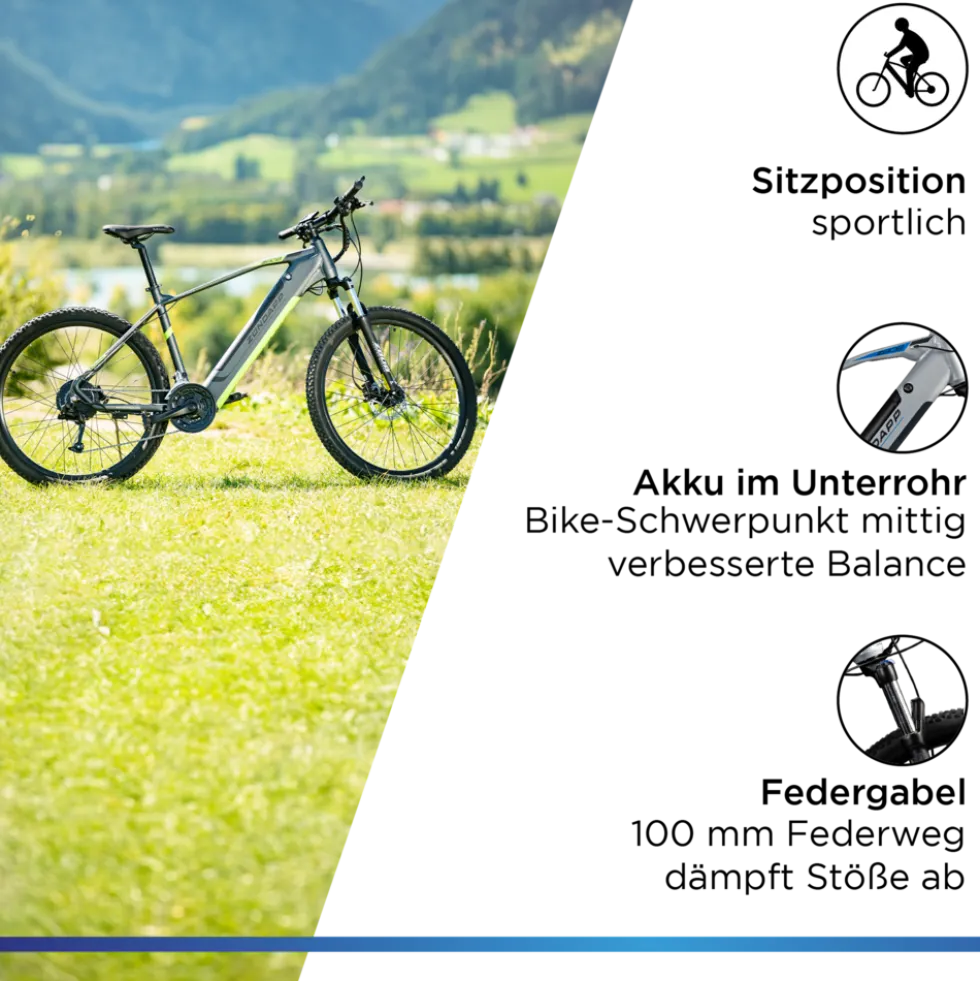 Zündapp Z808 E-Mountainbike für Damen und Herren ab 170 cm E Bike 27,5 Zoll EMTB Hardtail Pedelec Fahrrad Elektrofahrrad