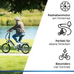 Zündapp ZT20R Ebike Klapprad für Erwachsene 145 - 185 cm Pedelec für Damen und Herren 20 Zoll mit 6 Gängen Elektro Bike Faltrad