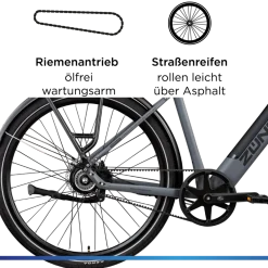 Zündapp Z7 Urban-e E Bike Singlespeed 28 Zoll 165 - 185 cm Elektro Fahrrad 1 Gang