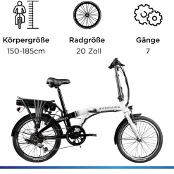 Zündapp Z120 20 Zoll E Bike Elektro Bike Pedelec Faltrad E Klapprad E Fahrräder leichte Ebikes 20